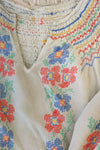 Cross Stitch Floral Peasant Blouse M