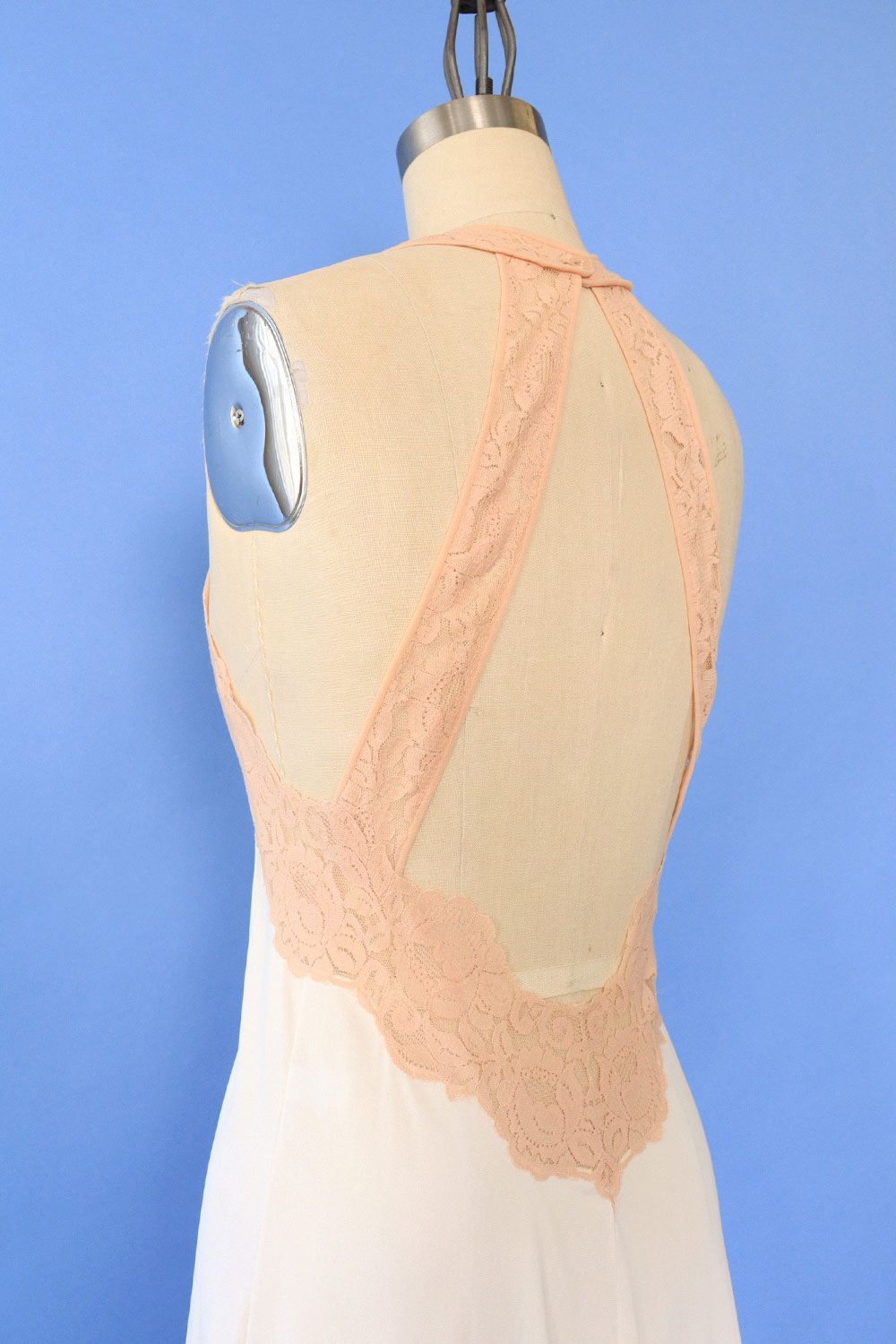 Backless Lace Full Length Slip Dress S