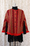 Zigzag Ruby Poncho S-L