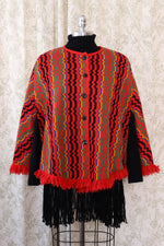 Zigzag Ruby Poncho S-L
