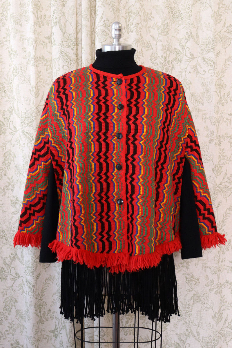 Zigzag Ruby Poncho S-L