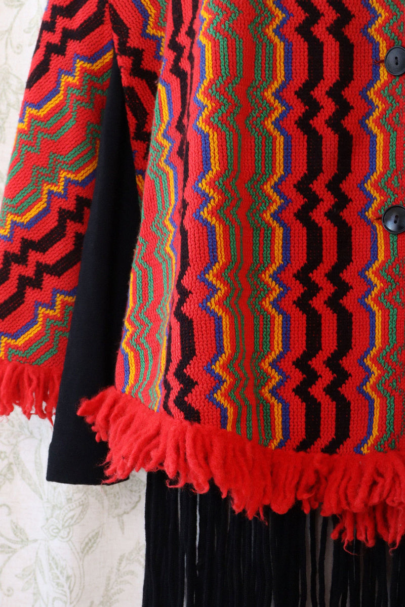Zigzag Ruby Poncho S-L
