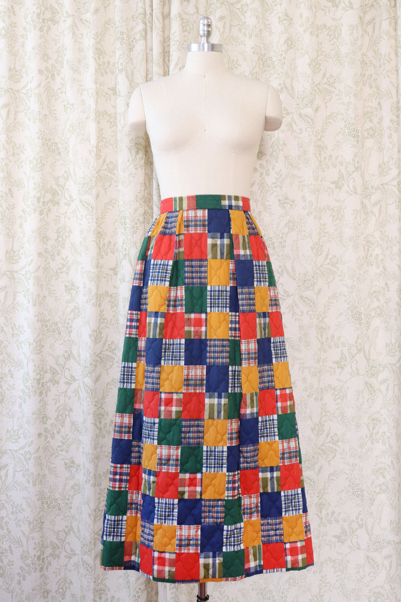 Quilted Plaid Please Tea Skirt S