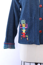 Funky Applique Denim Jacket M