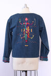 Funky Applique Denim Jacket M