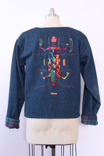 Funky Applique Denim Jacket M
