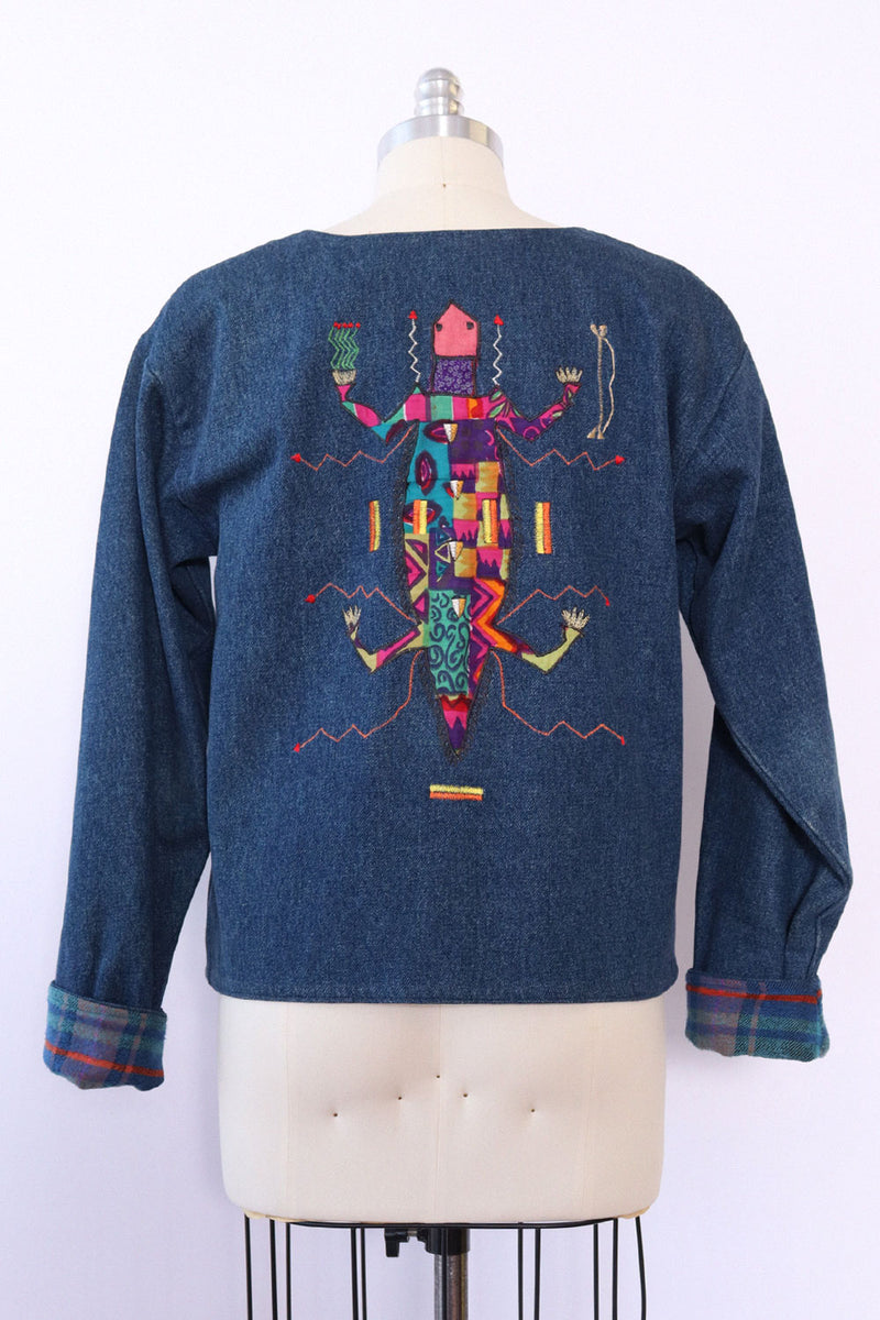 Funky Applique Denim Jacket M