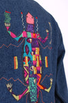 Funky Applique Denim Jacket M