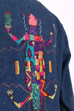 Funky Applique Denim Jacket M