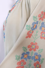 Cross Stitch Floral Peasant Blouse M