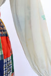 Cross Stitch Floral Peasant Blouse M