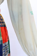 Cross Stitch Floral Peasant Blouse M