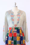 Cross Stitch Floral Peasant Blouse M