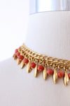 Monet Warm Golden & Coral Bead Choker