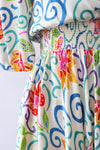 Bright Silk Floral Dress XS-M