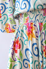 Bright Silk Floral Dress XS-M