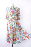Bright Silk Floral Dress XS-M