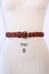 Mahogany Braided Leather Belt