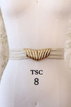 Ivory Leather Wavy Cinch Belt