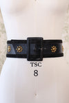 1970s YSL Studded Leather Wide Belt