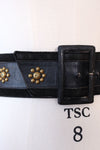 1970s YSL Studded Leather Wide Belt