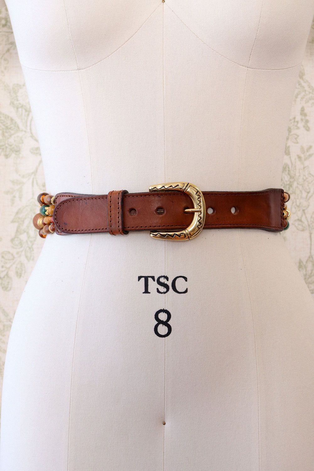 Chunky Beaded Leather Express Belt