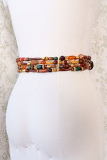 Chunky Beaded Leather Express Belt