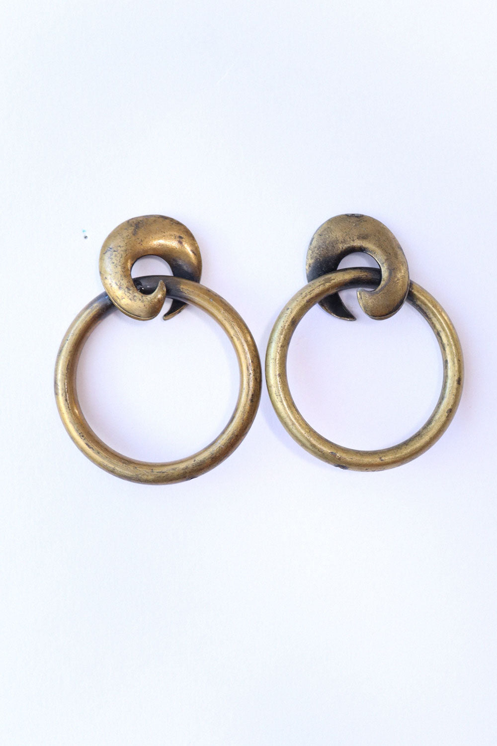 Antiqued Brasstone Swirl Earrings
