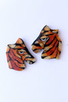 Tiger Zebra Enamel Mosaic Earrings