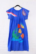Rainbow Butterfly Appliqué Caftan Dress M-XL