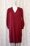 Cranberry Silk Jacquard Dress M