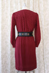 Cranberry Silk Jacquard Dress M