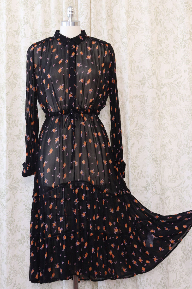Munthe Sheer Floral Boho Dress L