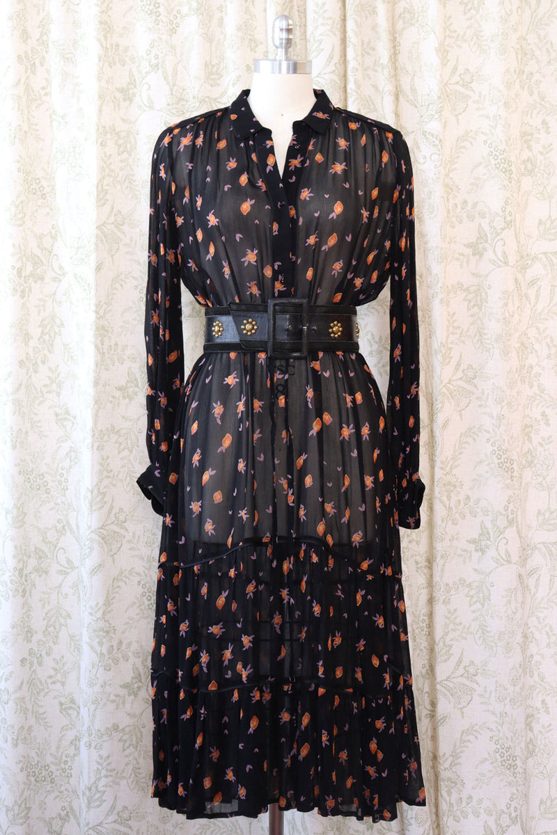 Munthe Sheer Floral Boho Dress L