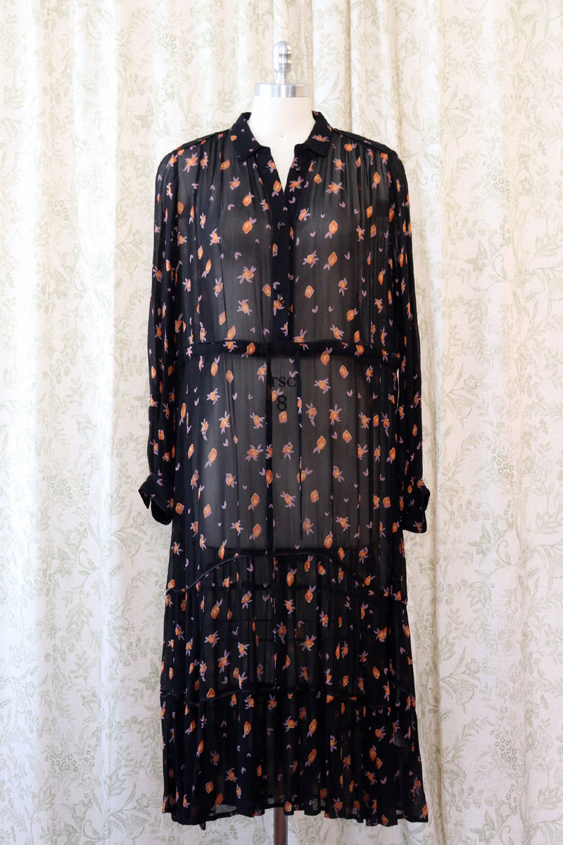 Munthe Sheer Floral Boho Dress L