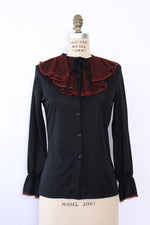 Noir Mahogany Ruffle Blouse S