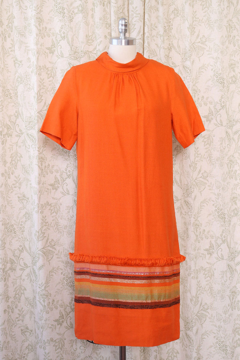 Carrot Fringe Stripe Shift M