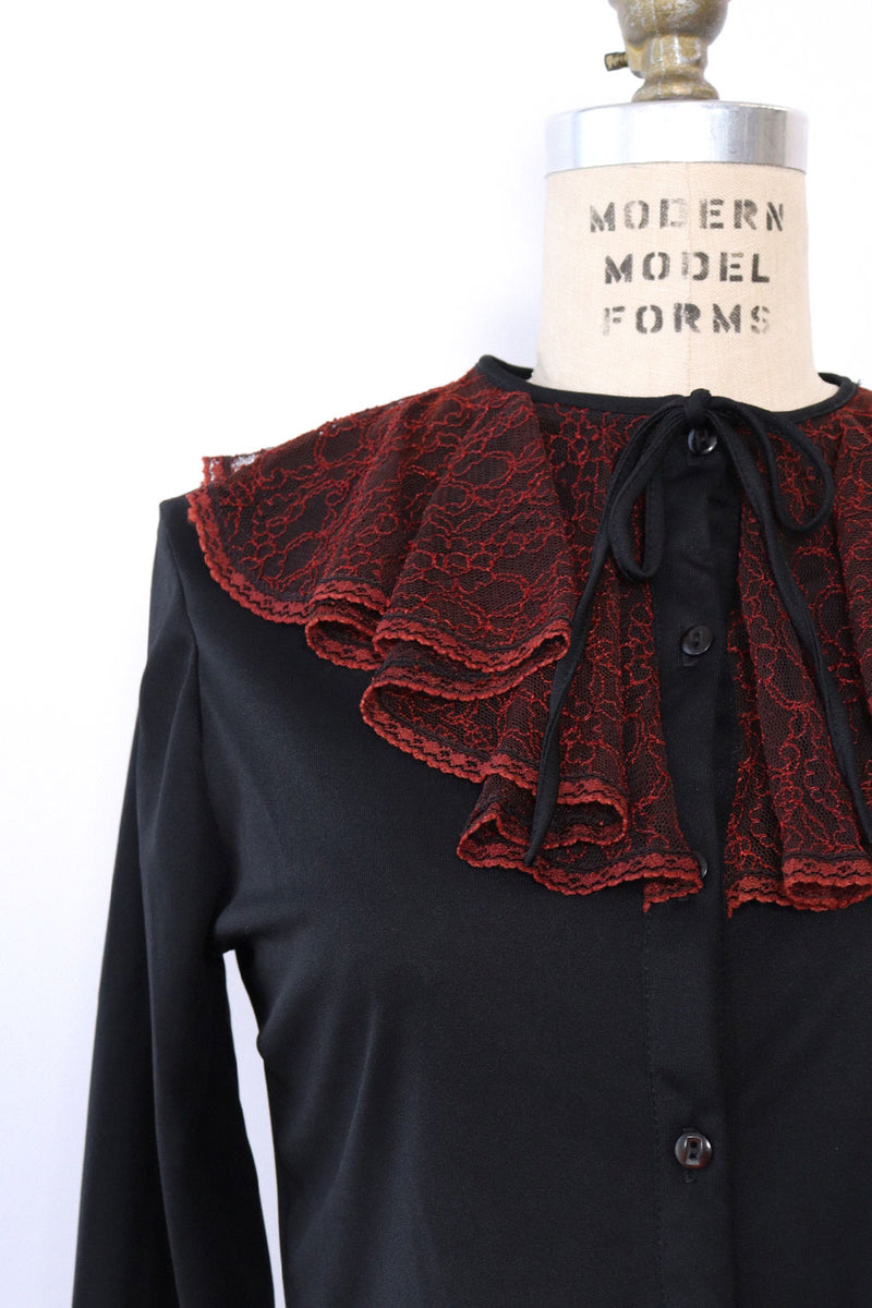 Noir Mahogany Ruffle Blouse S