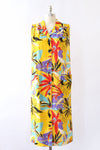 Beachy Botanical Button Vest Dress M