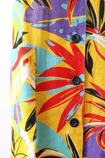 Beachy Botanical Button Vest Dress M