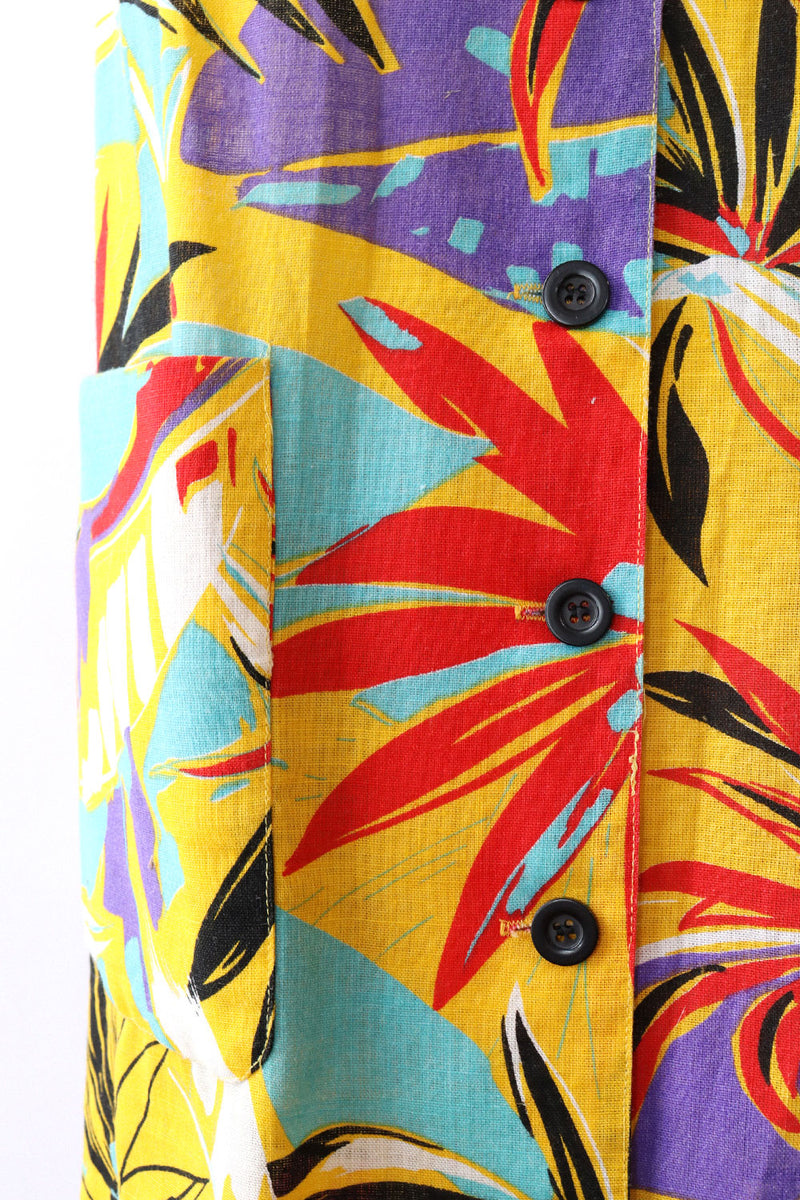 Beachy Botanical Button Vest Dress M