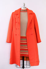 Techno Tangerine Tweed Coat M-M/L
