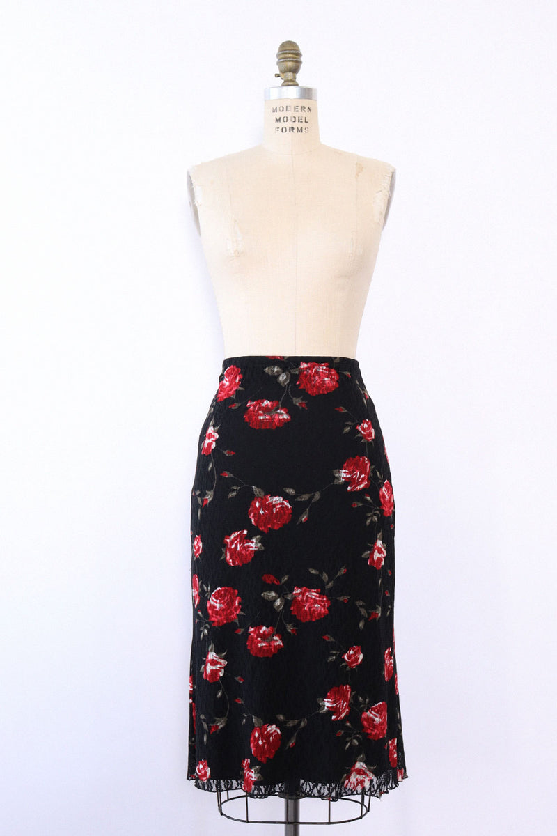 Lacey Mesh Rose Skirt S/M