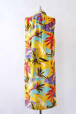 Beachy Botanical Button Vest Dress M