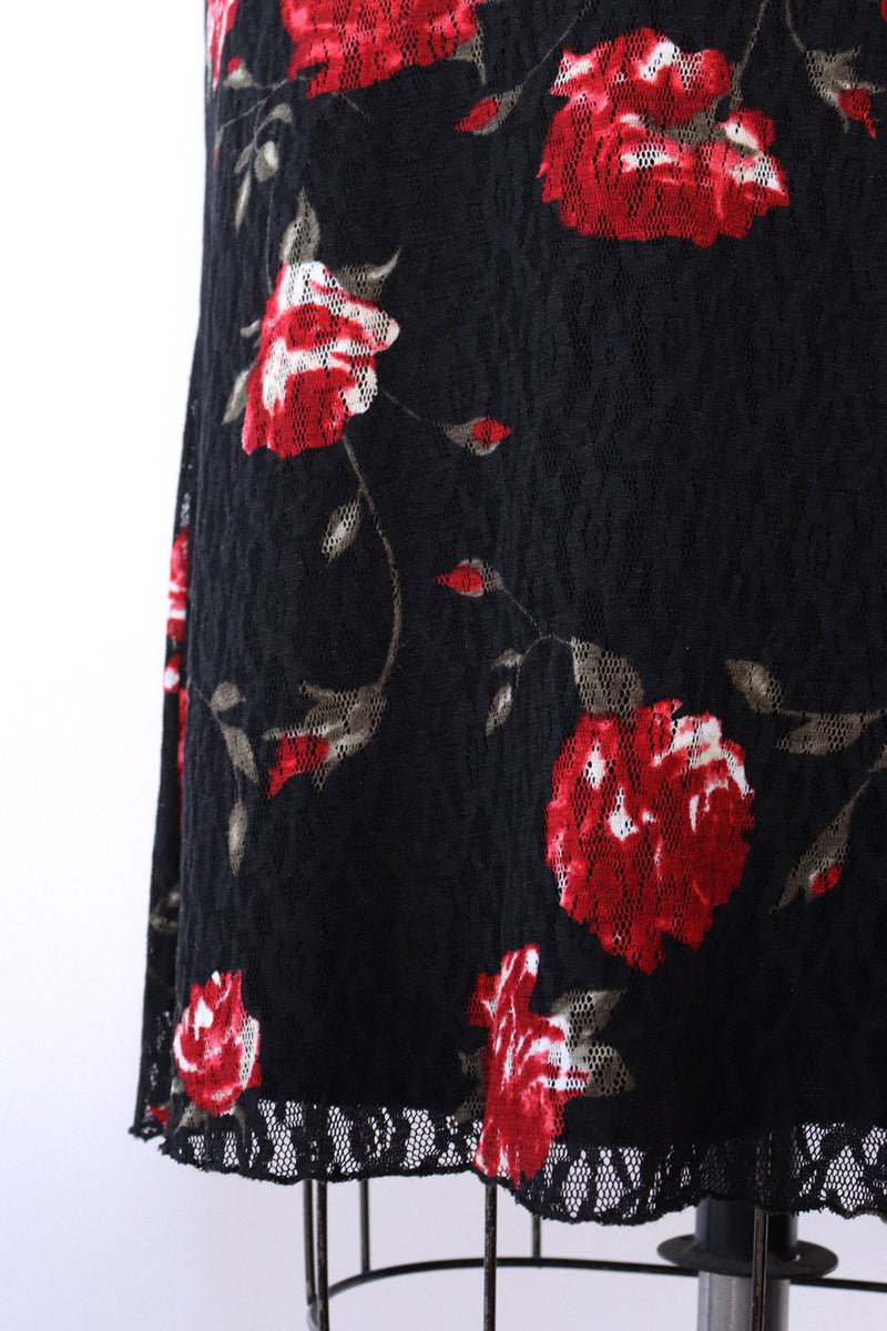 Lacey Mesh Rose Skirt S/M