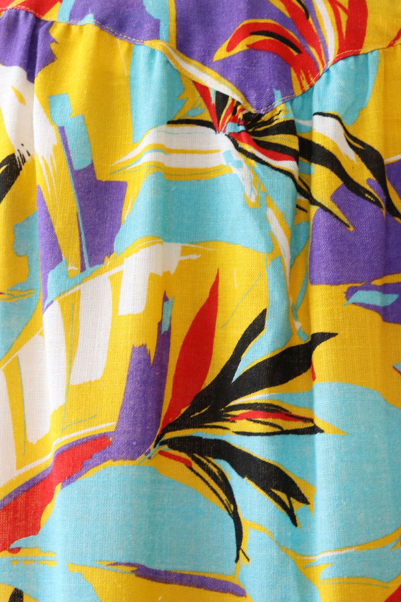 Beachy Botanical Button Vest Dress M