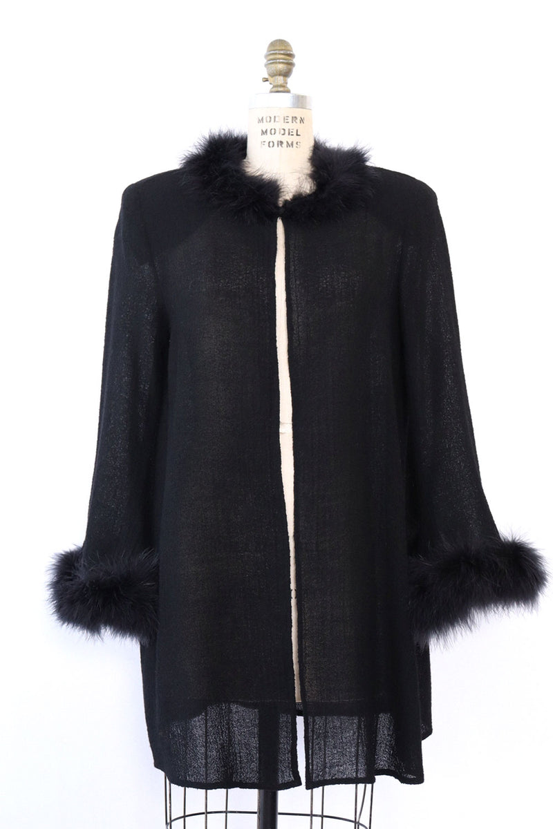 Midnight Maribou Swing Jacket M/L