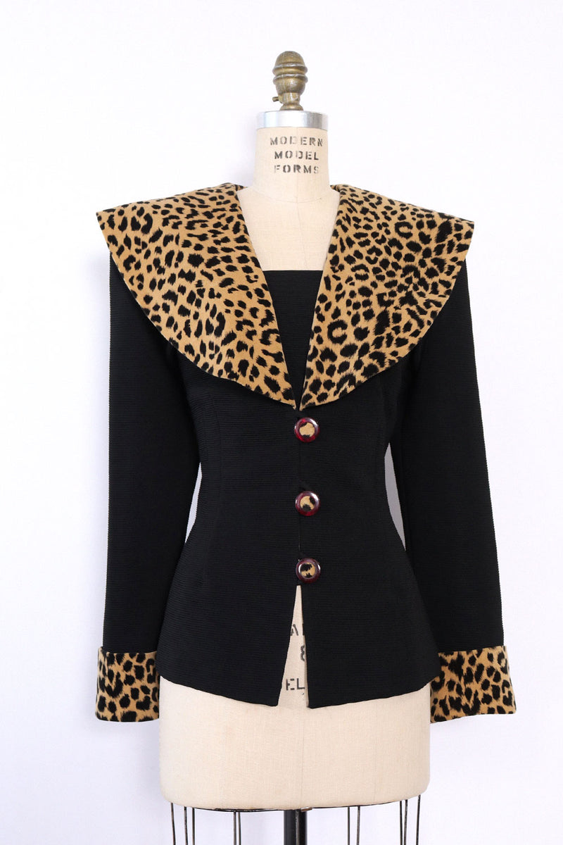 Leopard Collar Blazer L/XL