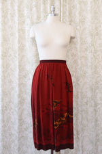 Carlisle Silk Fox Print Skirt M/L