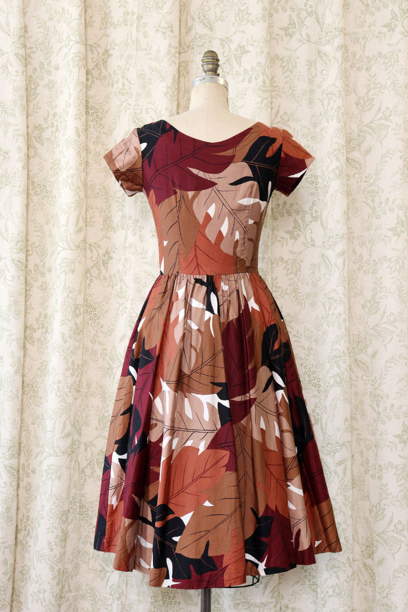 Earthy Leaf Pocket Dress S-S/M